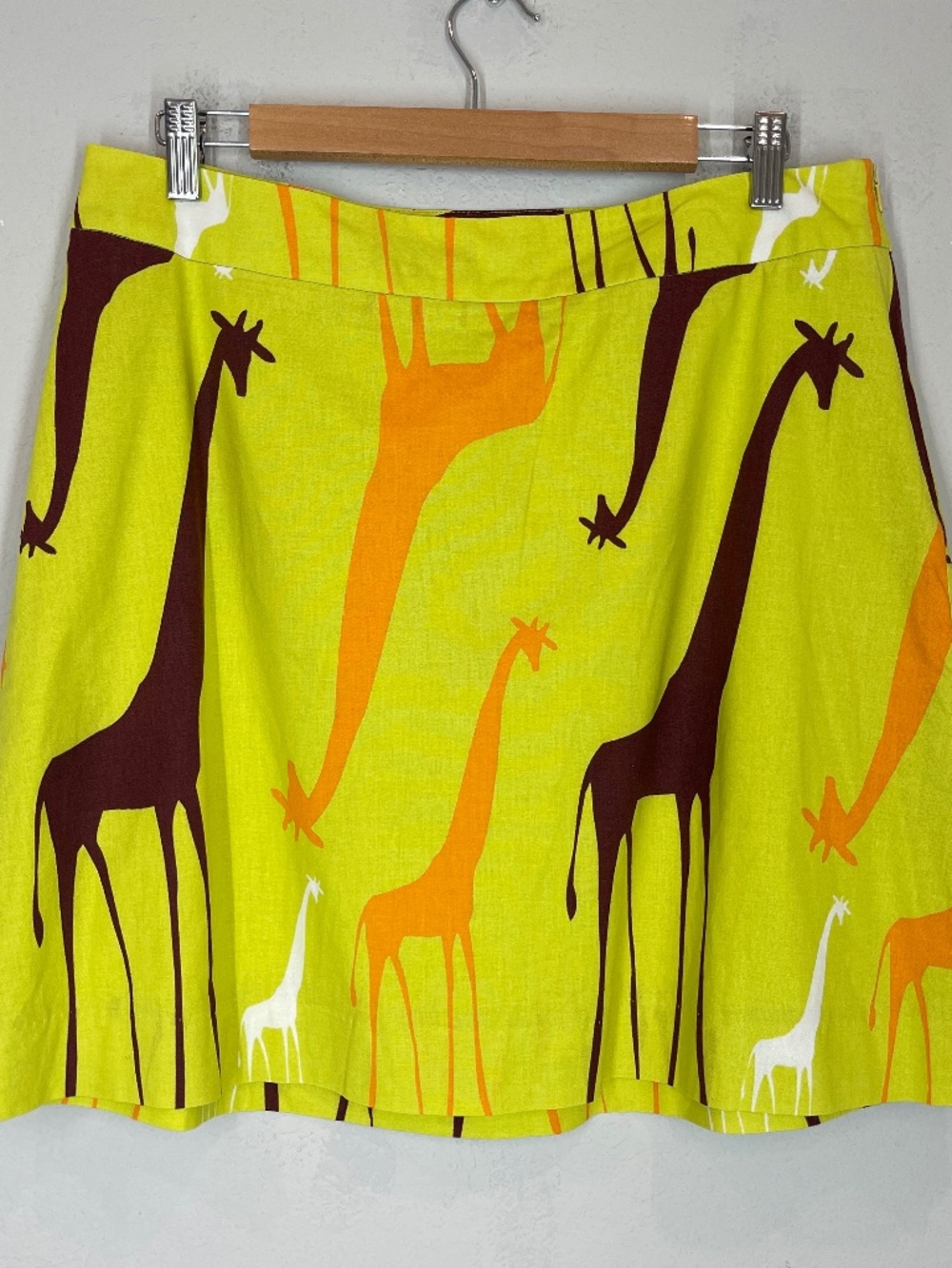 Marimekko for Anthropologie Giraffe Print Skirt Women's 12 Cotton